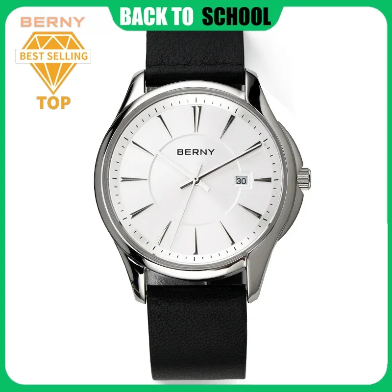 Мужские наручные часы BERNY, японские модные часы Miyota GM10 с кожаным ремешком, деловые спортивные водонепроницаемые мужские часы, кварцевые часы
Мужские наручные часы BERNY, японские модные часы Miyota GM10 с кожаным ремешком, деловые спортивные водонепроницаемые мужские часы, кварцевые часы