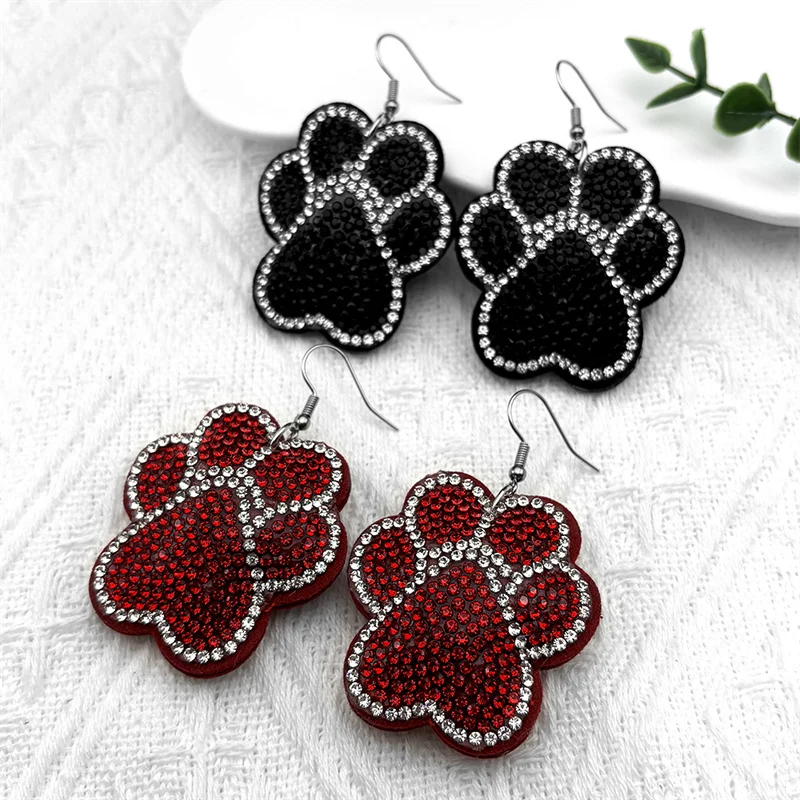 Dog Cat Paw Crystal Dangle Earrings for Women Men Black Red Color Cute Animal Footprints Drop Earring Jewelry Gifts ZZZ1059
Dog Cat Paw Crystal Dangle Earrings for Women Men Black Red Color Cute Animal Footprints Drop Earring Jewelry Gifts ZZZ1059