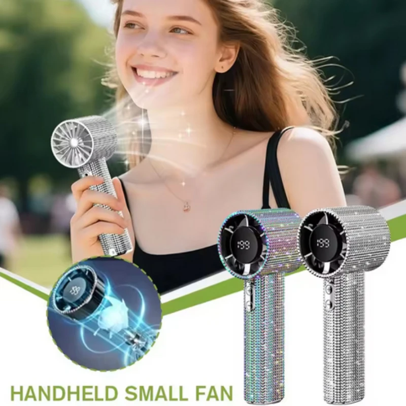 Full Diamond High-speed Handheld Fan Digital Display Cooling Gadget 199 Speeds Turbo Fan 3 Gear Outdoor Portable Fan
Full Diamond High-speed Handheld Fan Digital Display Cooling Gadget 199 Speeds Turbo Fan 3 Gear Outdoor Portable Fan