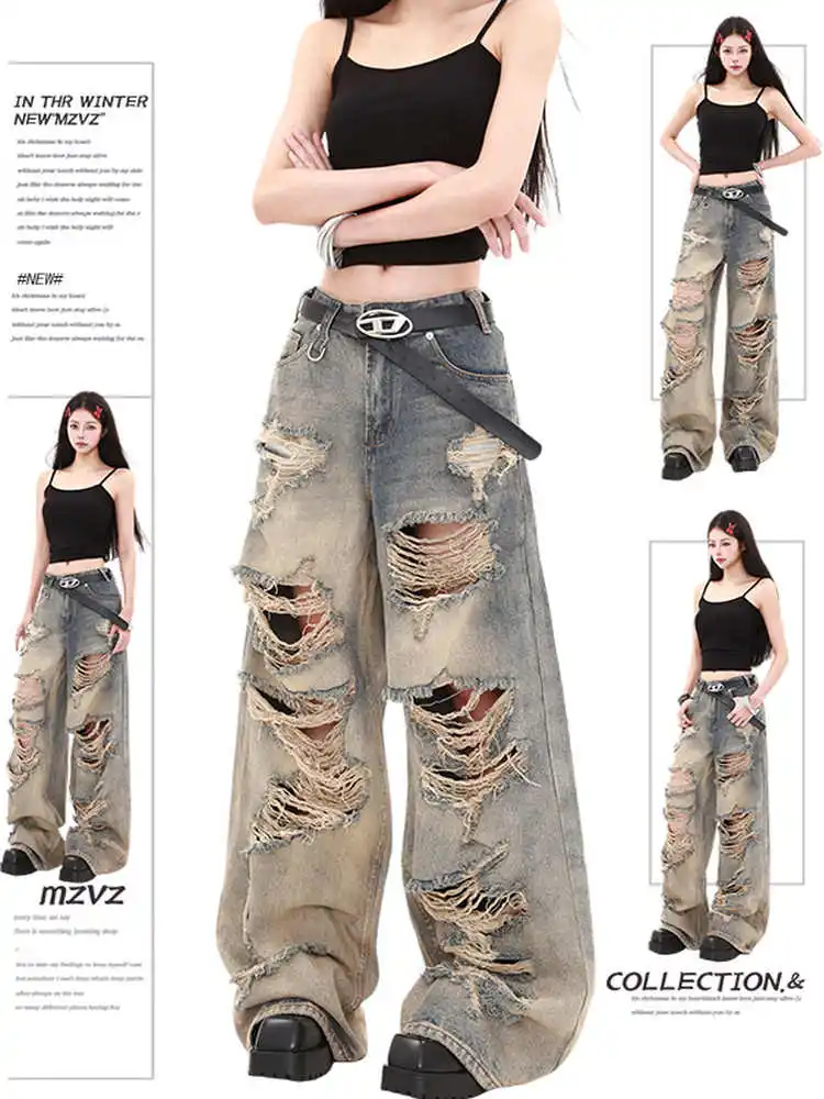 Women's Jean Baggy Ripped Hole Denim Pants Abi Y2K Japanese Goblin Core Hip-pop Harajuku Grunge American Retro Punk Streetwear
Women's Jean Baggy Ripped Hole Denim Pants Abi Y2K Japanese Goblin Core Hip-pop Harajuku Grunge American Retro Punk Streetwear