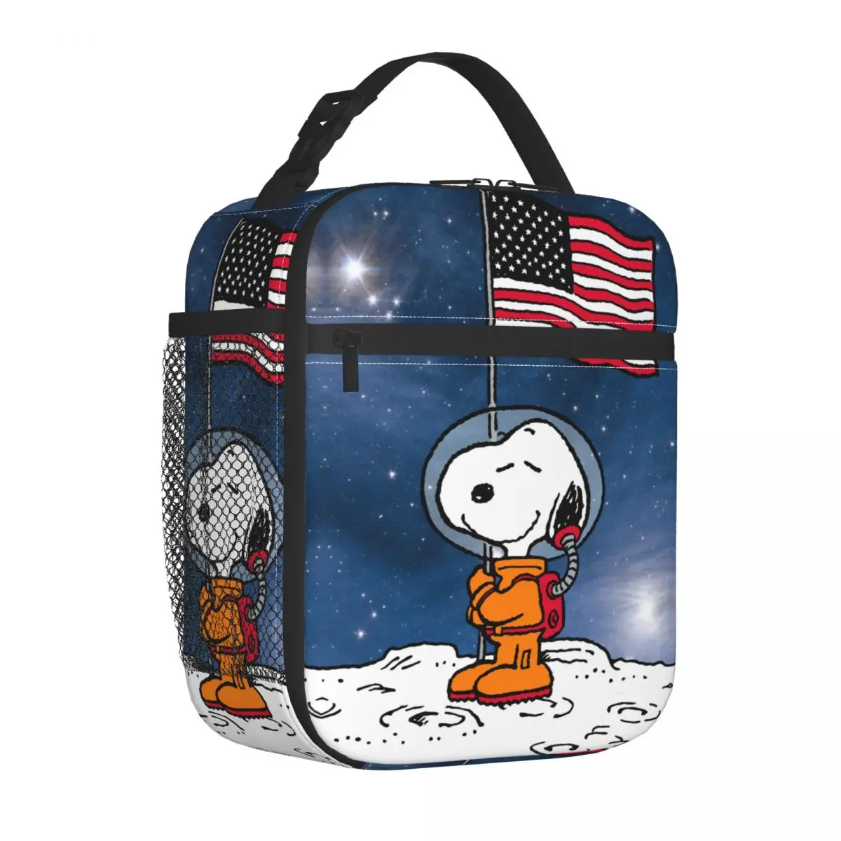 SPACE Snoopy с флагом астронавта Изолированная сумка-холодильник для обеда Контейнер для еды, сумка для обеда, сумки для хранения еды, офисные путешествия
SPACE Snoopy с флагом астронавта Изолированная сумка-холодильник для обеда Контейнер для еды, сумка для обеда, сумки для хранения еды, офисные путешествия