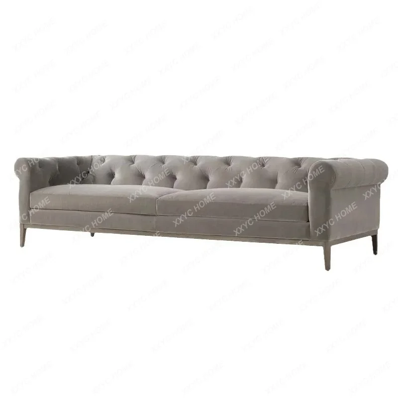 ML retro old solid wood three-person sofa modern living room fabric sofa combination
ML retro old solid wood three-person sofa modern living room fabric sofa combination