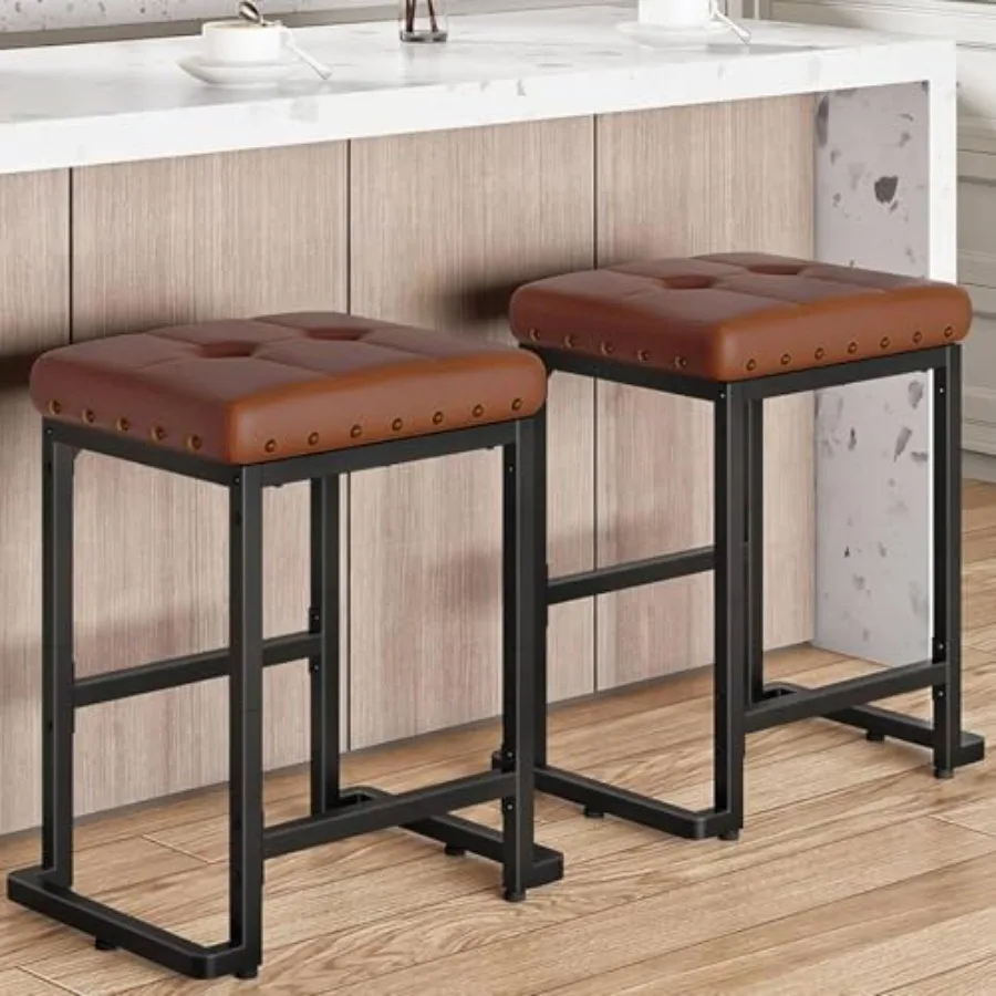 HOOBRO Bar Stools Bar Stools Set of 2 Counter Height stools with Footrests 24" Bar Chairs with Sponge Barstools for Kitchen Isl
HOOBRO Bar Stools Bar Stools Set of 2 Counter Height stools with Footrests 24" Bar Chairs with Sponge Barstools for Kitchen Isl