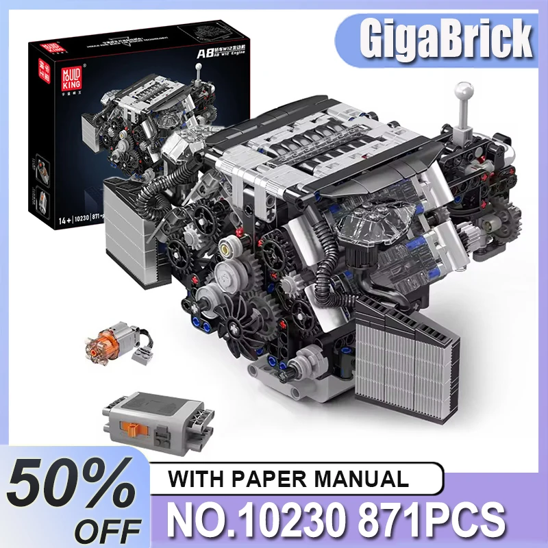 Mould King 10230 Simulation V8 W12 Engine Model Building Blocks Bricks Diy Desktop Ornament Puzzle Toy Christmas Gifts For Kids
Mould King 10230 Simulation V8 W12 Engine Model Building Blocks Bricks Diy Desktop Ornament Puzzle Toy Christmas Gifts For Kids