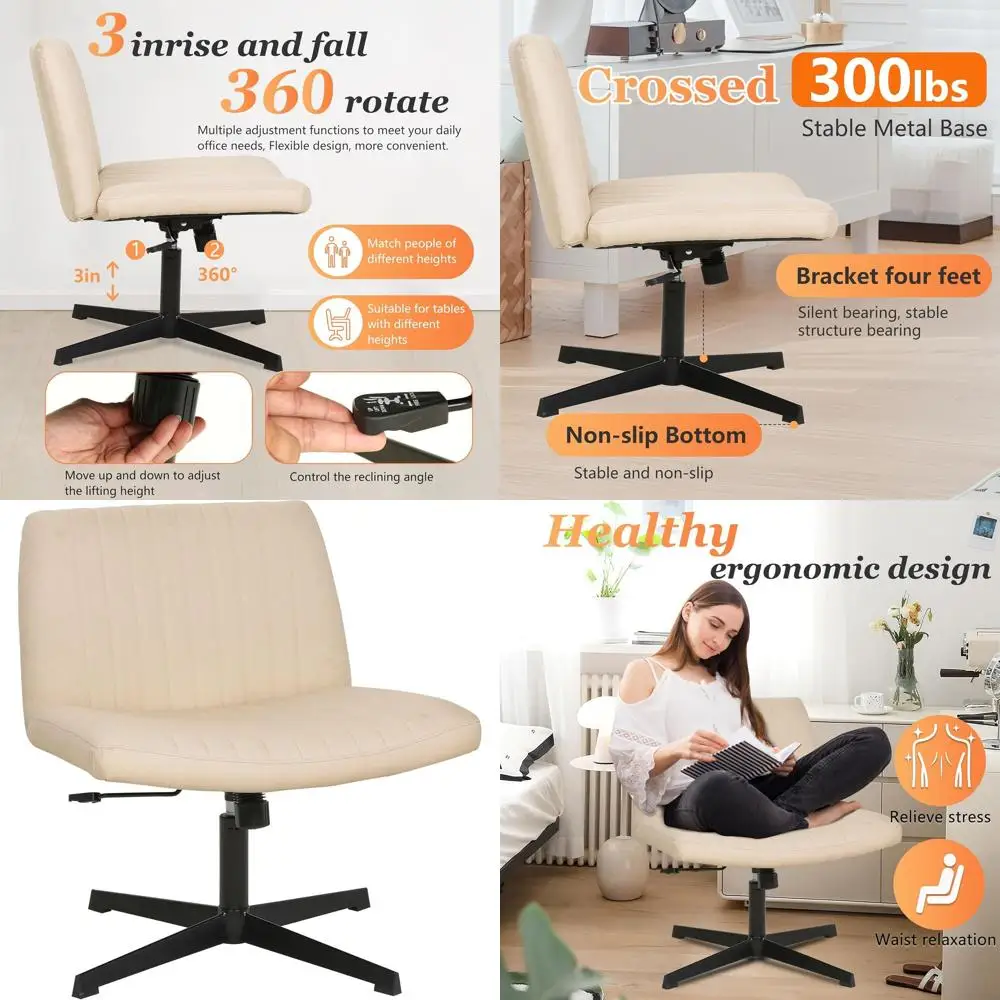 Эргономичное офисное кресло с поворотным механизмом, без подлокотников, регулируемое, с U-образной спинкой, широкое сиденье для дома и офиса
Эргономичное офисное кресло с поворотным механизмом, без подлокотников, регулируемое, с U-образной спинкой, широкое сиденье для дома и офиса