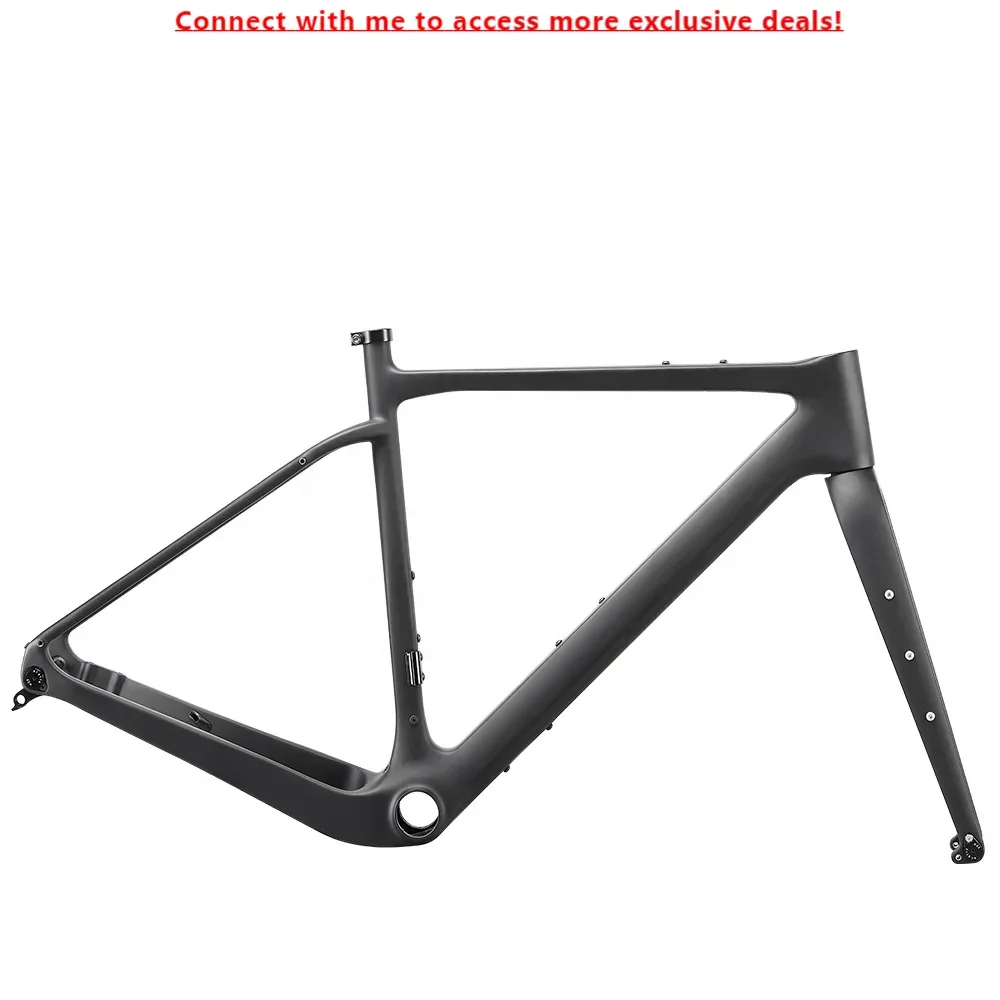 Factory Price 700C Disc Brake 142 Gravel Frame Aero T1100 UD Carbon Road Racing Bike Frame 45C Max Tire Cyclocross Bicycle Frame
Factory Price 700C Disc Brake 142 Gravel Frame Aero T1100 UD Carbon Road Racing Bike Frame 45C Max Tire Cyclocross Bicycle Frame