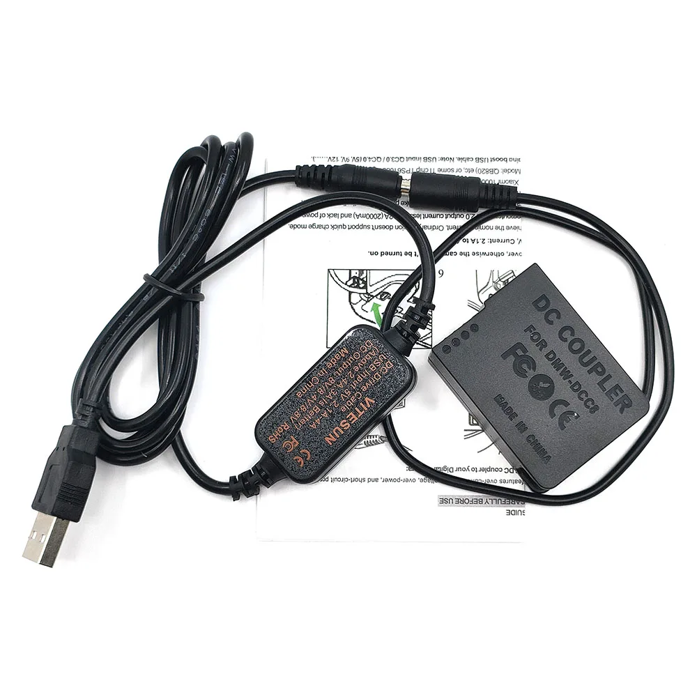 USB-адаптер питания 5 В, кабель плюс DMW-BLC12, фиктивная батарея DMW-DCC8, соединитель постоянного тока для Lumix DMC-GH2 FZ200 FZ300 FZ1000 FZ2500 G80 G81
USB-адаптер питания 5 В, кабель плюс DMW-BLC12, фиктивная батарея DMW-DCC8, соединитель постоянного тока для Lumix DMC-GH2 FZ200 FZ300 FZ1000 FZ2500 G80 G81