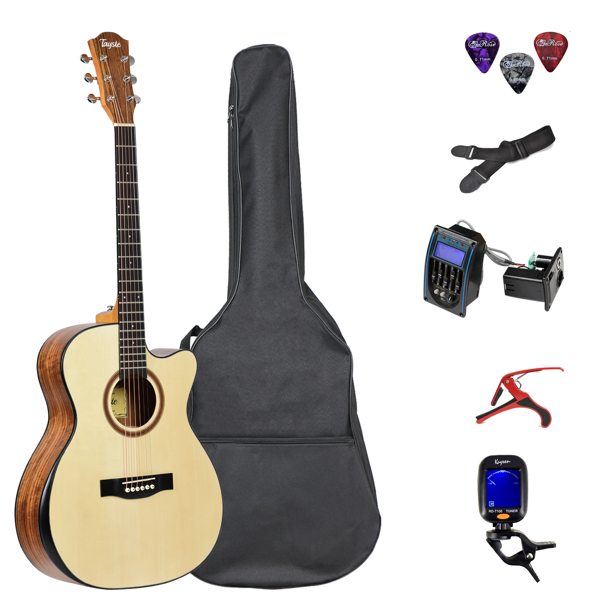 40inch Acoustic Armrest Design Matt Guitar With Pickup LC5 And Accessories (Bag, Picks,straps,pickguard, Tuner,capo)
40inch Acoustic Armrest Design Matt Guitar With Pickup LC5 And Accessories (Bag, Picks,straps,pickguard, Tuner,capo)