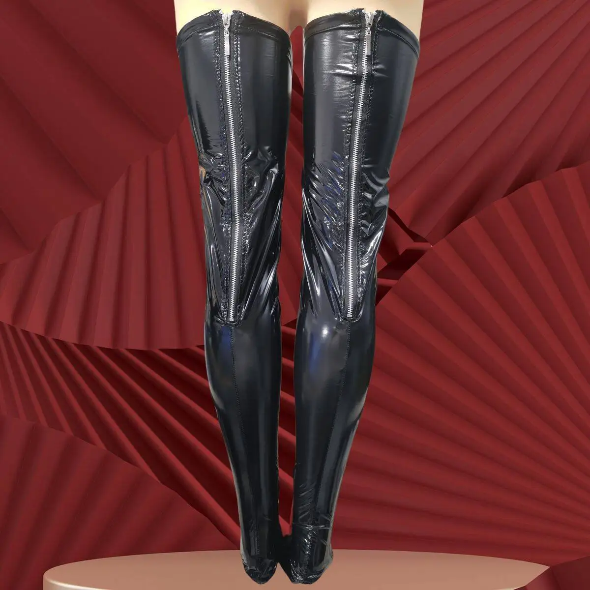 Black Wetlook Faux Leather Over Knee Sexy Stockings Back Zipper Punk Leg Wear Long Hosiery Pole Dance Stay Up Silicone Stockings
Black Wetlook Faux Leather Over Knee Sexy Stockings Back Zipper Punk Leg Wear Long Hosiery Pole Dance Stay Up Silicone Stockings
