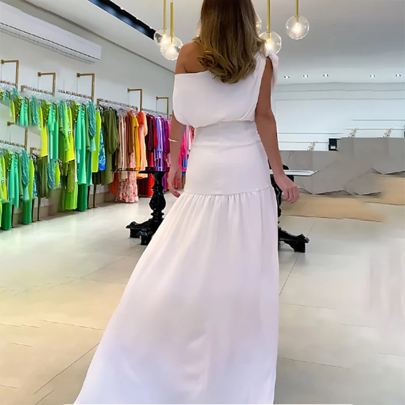 Chic Solid Women Off Shoulder Evening Dresses Sleeveless A Line Long Skirt Side Slit High Split Slim Dresses For Gala 2024
Chic Solid Women Off Shoulder Evening Dresses Sleeveless A Line Long Skirt Side Slit High Split Slim Dresses For Gala 2024