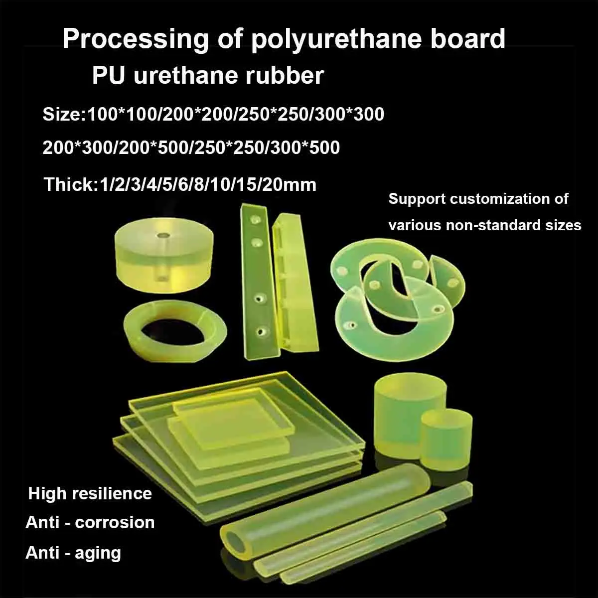 1 PCS High Elasticity Polyurethane Sheet PU Board Width 100-500mm Thickness 1/2/3/4/5/6/8/10/12/15/20mm
1 PCS High Elasticity Polyurethane Sheet PU Board Width 100-500mm Thickness 1/2/3/4/5/6/8/10/12/15/20mm