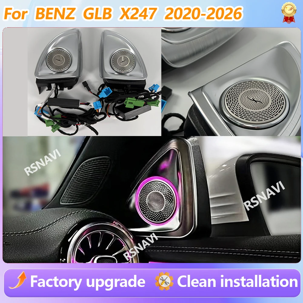 For Benz CLB X247 2020-2026 64 Colours 3D Treble Horn Refit Ambient Light 4D Rotating Tweeter Speaker Upgrade car accessories
For Benz CLB X247 2020-2026 64 Colours 3D Treble Horn Refit Ambient Light 4D Rotating Tweeter Speaker Upgrade car accessories