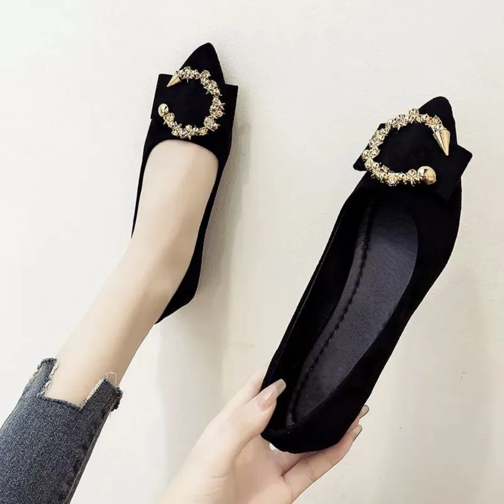 Women's Flats Pointed Toe Loafers Fashion Low Heel Casual Shoes Comfortable Shallow Shoes Slip On Metal Decorative Women Shoes
Women's Flats Pointed Toe Loafers Fashion Low Heel Casual Shoes Comfortable Shallow Shoes Slip On Metal Decorative Women Shoes