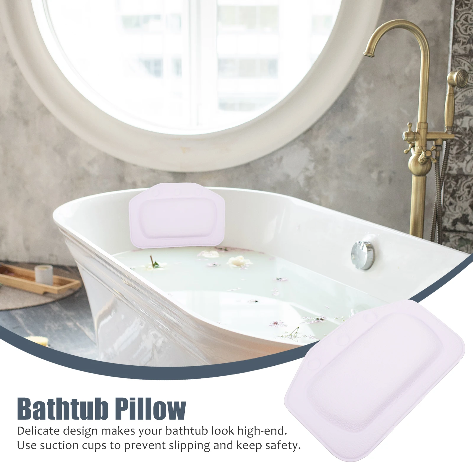 Bathtub Pillow Premium PVC Non Slip Suction Neck Support Relaxation Bath Tub Spa Accessory Stylish Durable
Bathtub Pillow Premium PVC Non Slip Suction Neck Support Relaxation Bath Tub Spa Accessory Stylish Durable