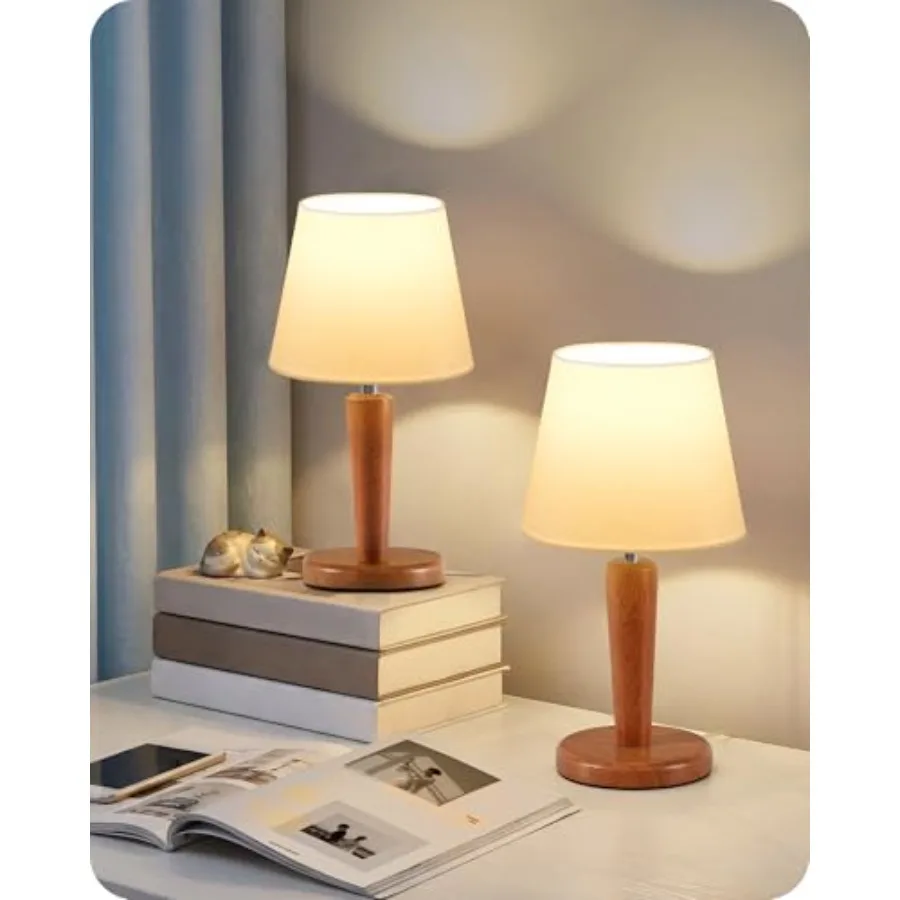 12" Wood Bedside Table Lamps Set of 2, Small Desk Lamps for Small Places, 3 Color Temperatures with Memory, White Linen Shade a
12" Wood Bedside Table Lamps Set of 2, Small Desk Lamps for Small Places, 3 Color Temperatures with Memory, White Linen Shade a