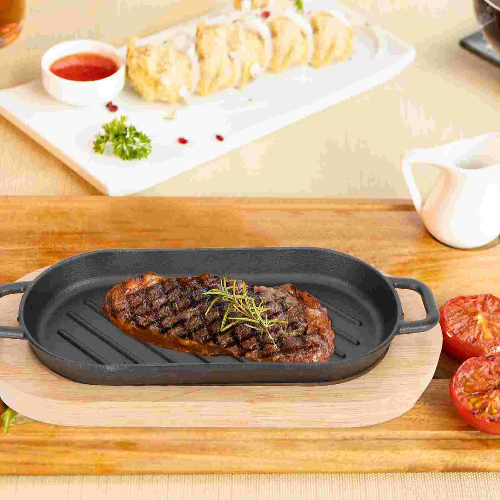 Cast Iron Griddle Non-stick Plate Frying Pan Platter Grill Wood Fish Steak Griddles
Cast Iron Griddle Non-stick Plate Frying Pan Platter Grill Wood Fish Steak Griddles