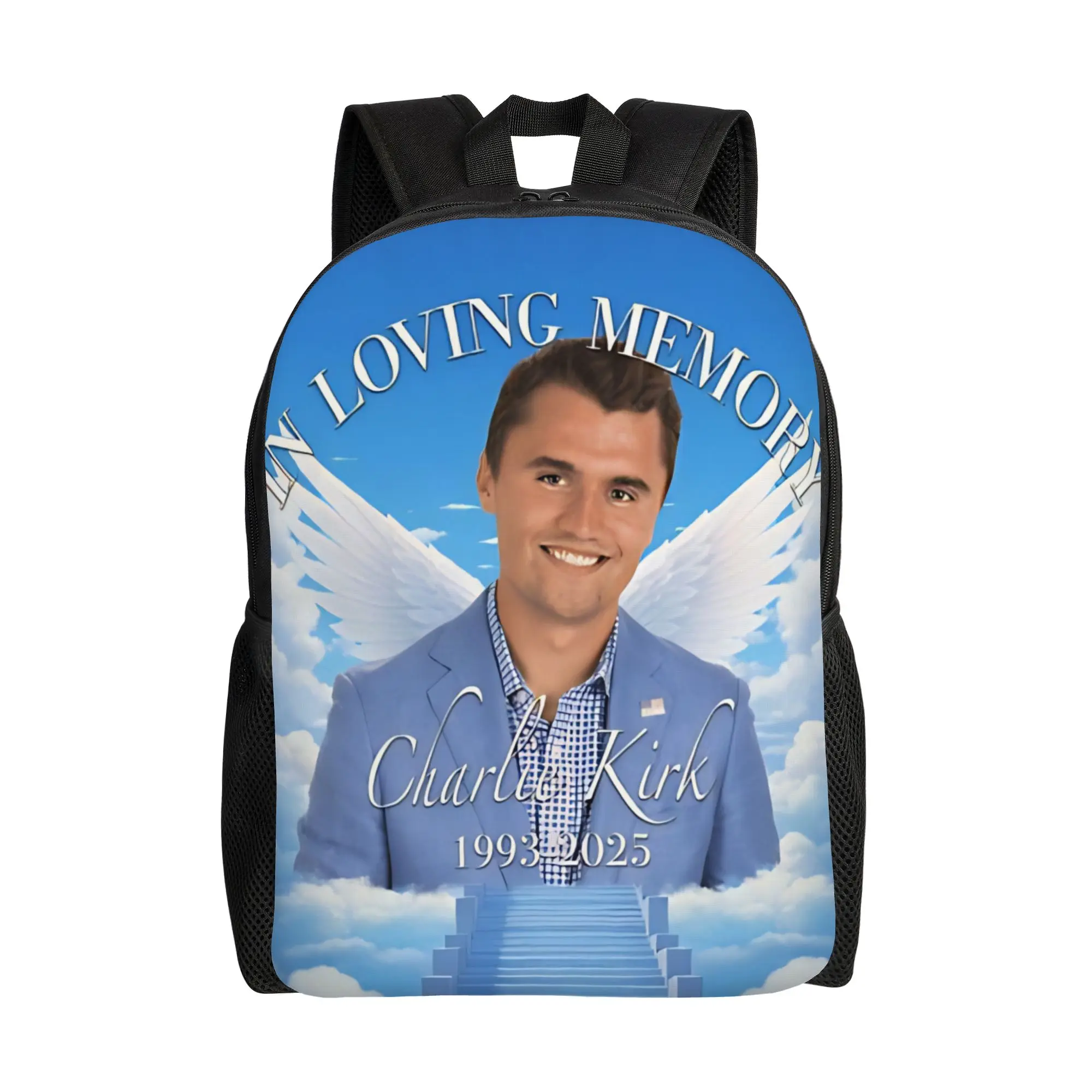 Charlie Kirk Memorial Backpack for Men Women Teenage High School Work Daypack Angelic Advocate Laptop Shoulder Bag Gift
Charlie Kirk Memorial Backpack for Men Women Teenage High School Work Daypack Angelic Advocate Laptop Shoulder Bag Gift