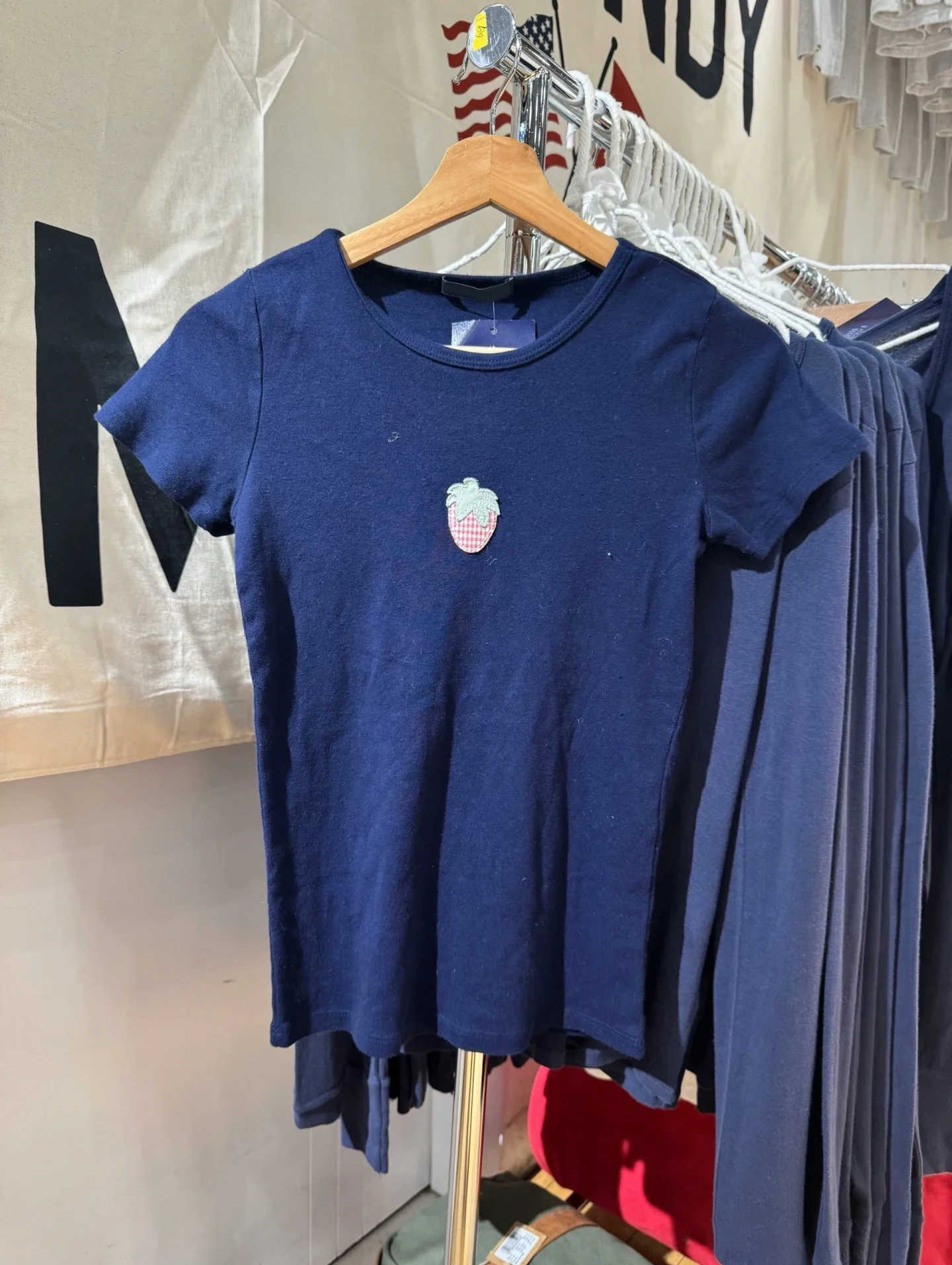 Strawberry Applique Navy Slim T-shirt Women Cotton Round Neck Short Sleeve Tee Shirts Summer Preppy Style Sweet Crop Top Y2k New
Strawberry Applique Navy Slim T-shirt Women Cotton Round Neck Short Sleeve Tee Shirts Summer Preppy Style Sweet Crop Top Y2k New