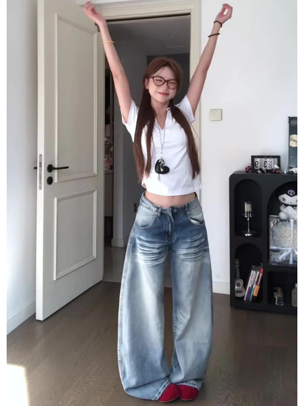 American Retro Washed Knife Jeans Women's Low Waist Loose Straight Leg Wide Leg Scythe Pants Autumn New Style PmORh
American Retro Washed Knife Jeans Women's Low Waist Loose Straight Leg Wide Leg Scythe Pants Autumn New Style PmORh