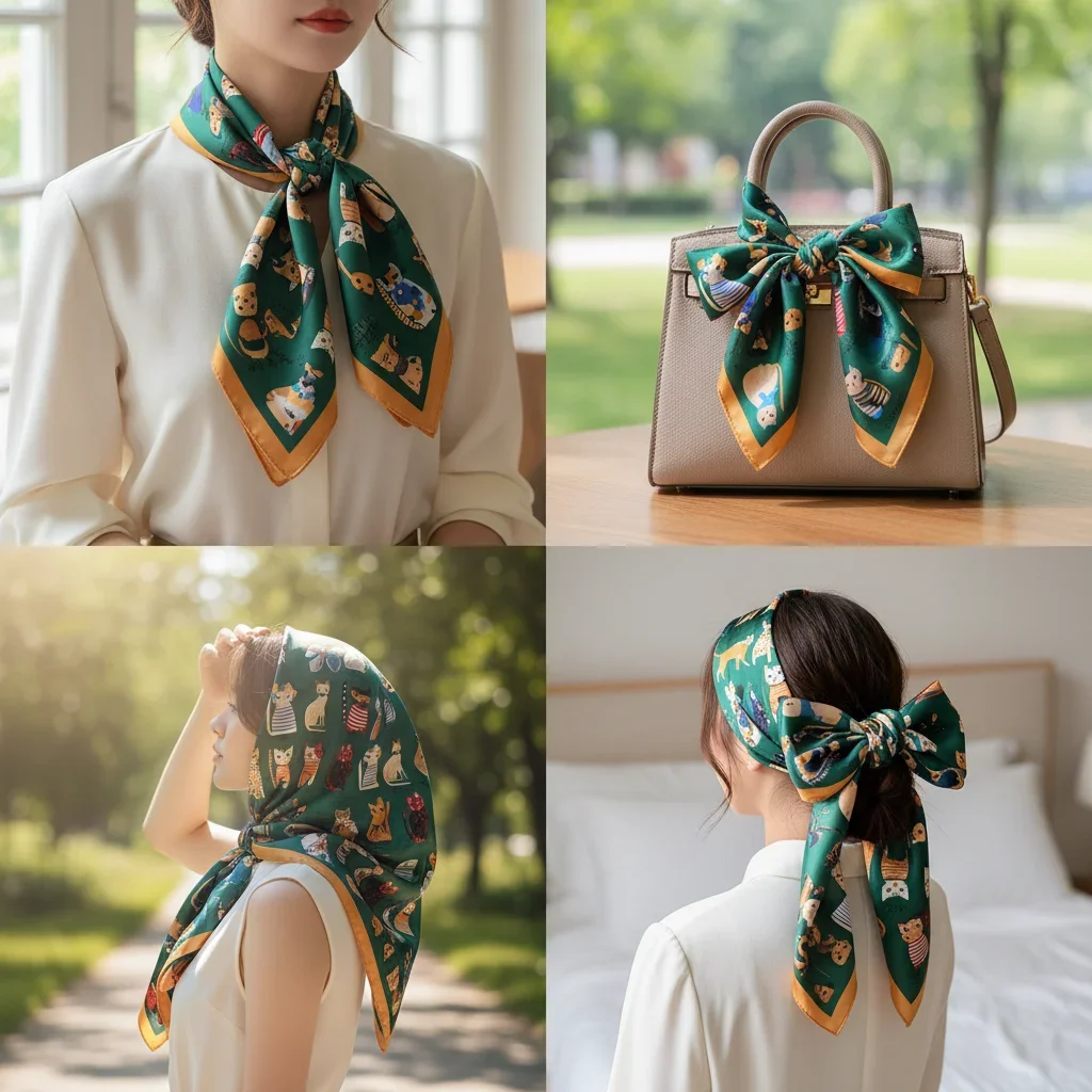 Luxury Brand 2026 New Fashion Summer Square Scarf Women Cat Print Satin Neck Hair Tie Band Beach Hijab Head Female Foulard
Luxury Brand 2026 New Fashion Summer Square Scarf Women Cat Print Satin Neck Hair Tie Band Beach Hijab Head Female Foulard