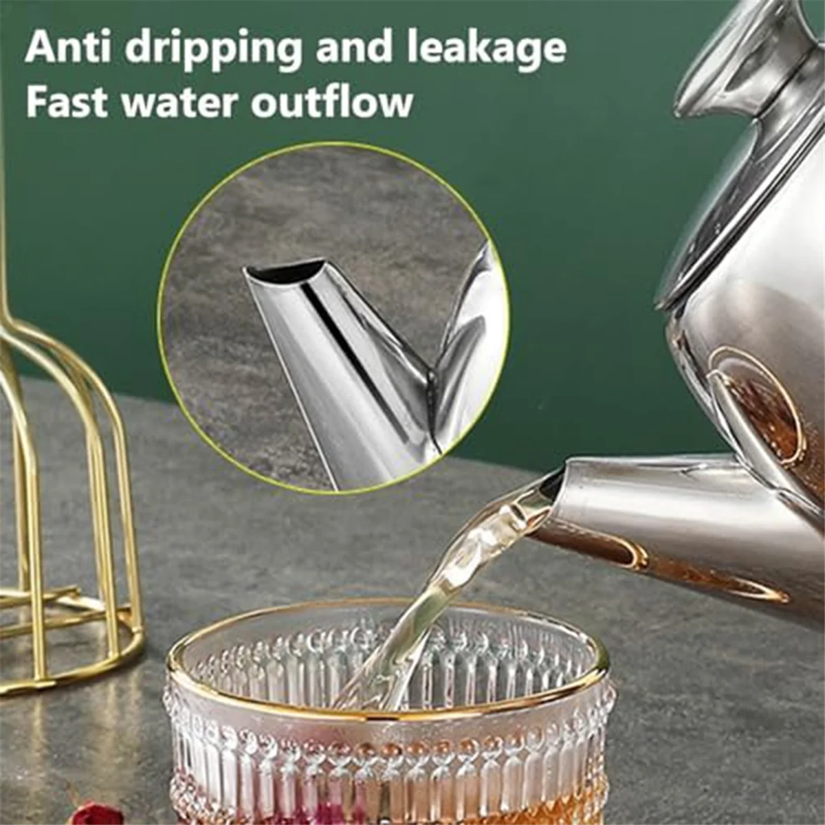 Stainless Steel Teapot 20 Oz Spill-Proof Metal Teapot with Short Straight Spout Cold Water Jug Coffee Kettle Tea Kettle
Stainless Steel Teapot 20 Oz Spill-Proof Metal Teapot with Short Straight Spout Cold Water Jug Coffee Kettle Tea Kettle