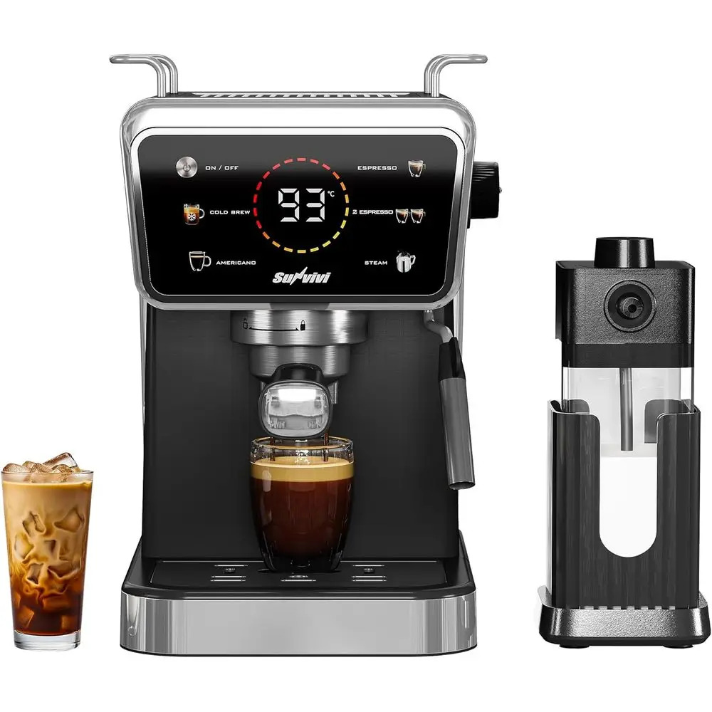 20 Bar hine or Home and Oice, 3-in-1 Iced Coee Maker with Milk rother, Shot & Iced Coee, LED Touchsn, 52OZ Removable Water Tank,
20 Bar hine or Home and Oice, 3-in-1 Iced Coee Maker with Milk rother, Shot & Iced Coee, LED Touchsn, 52OZ Removable Water Tank,