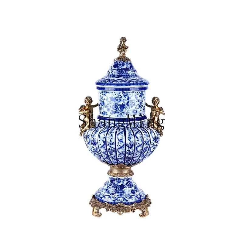 LXY Chinese style floor decorative tank high-end atmospheric hand-painted ceramic storage tank
LXY Chinese style floor decorative tank high-end atmospheric hand-painted ceramic storage tank