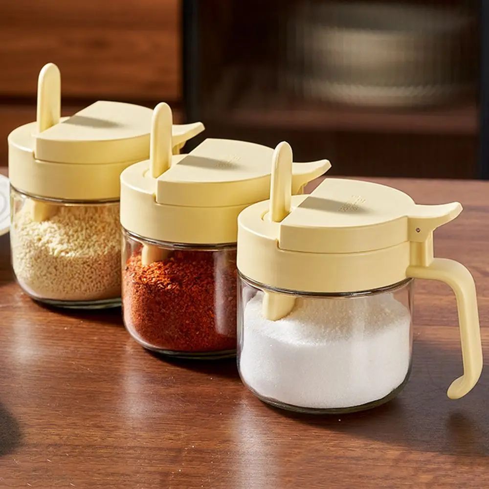 With Spoon Glass Seasoning Jar Leak-Proof 380ml Capacity Airtight Salt Organizer Comfortable Handle with Lid
With Spoon Glass Seasoning Jar Leak-Proof 380ml Capacity Airtight Salt Organizer Comfortable Handle with Lid