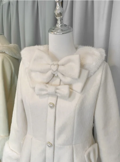 Wool Coats for Women Autumn Winter New High Waist Slimming Bowknot Fleece Cute Long Jacket Women Japanese Style Lolita Coat
Wool Coats for Women Autumn Winter New High Waist Slimming Bowknot Fleece Cute Long Jacket Women Japanese Style Lolita Coat