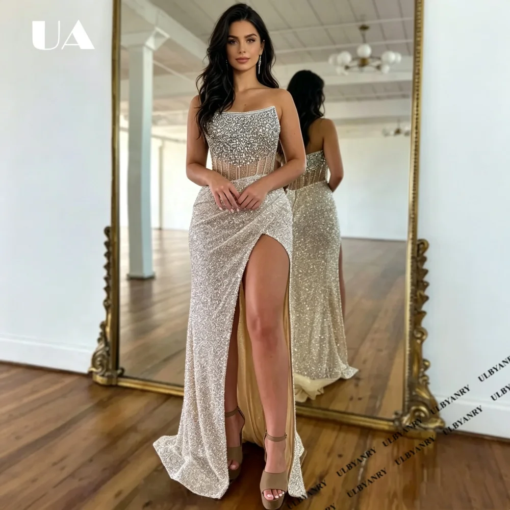 Exquisite Mermaid Beading Evening Dress for Woman, Gorgeous Strapless Draped Prom Dress, Customized Formal Train Party Dress
Exquisite Mermaid Beading Evening Dress for Woman, Gorgeous Strapless Draped Prom Dress, Customized Formal Train Party Dress