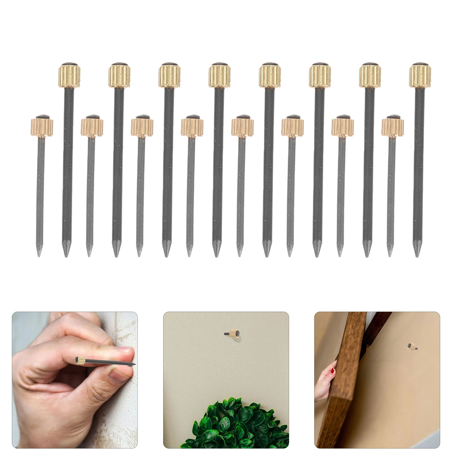 50 Pcs Black Copper Steel Picture Hanging Nails for Drywall Plaster Concrete Walls Reusable Plastic Case Storage
50 Pcs Black Copper Steel Picture Hanging Nails for Drywall Plaster Concrete Walls Reusable Plastic Case Storage