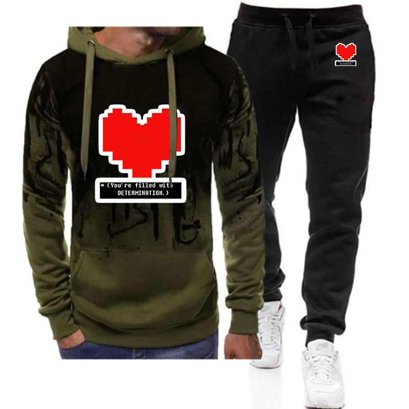 2026 You're Filled With Determination Spring And Autumn Men's New Undertale Game Gradient Color Pullover + Sweatpants Suit
2026 You're Filled With Determination Spring And Autumn Men's New Undertale Game Gradient Color Pullover + Sweatpants Suit