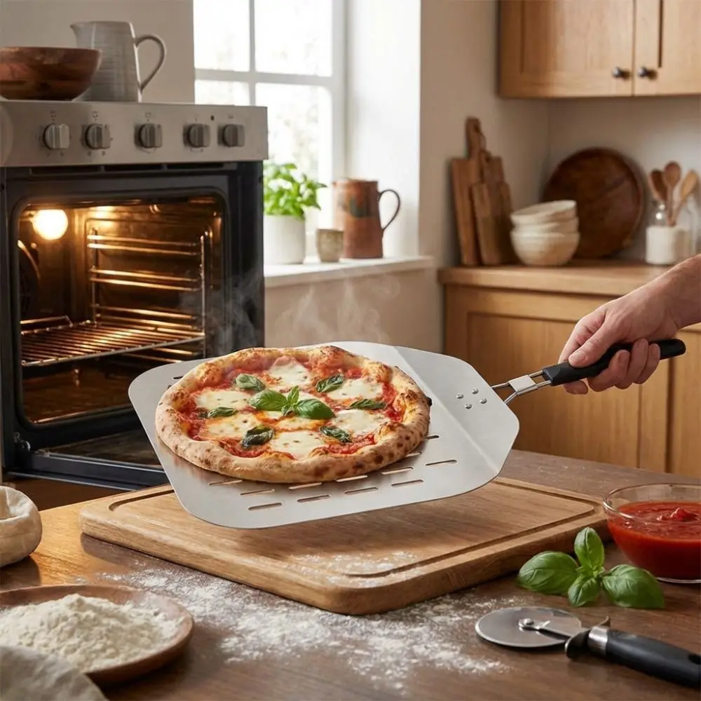 Metal Non-Stick Pizza Shovel Folding Easy Glide Pizza Peel Locking Feature Long Handle Pizza Turning Shovel Baking Pizza Bread
Metal Non-Stick Pizza Shovel Folding Easy Glide Pizza Peel Locking Feature Long Handle Pizza Turning Shovel Baking Pizza Bread