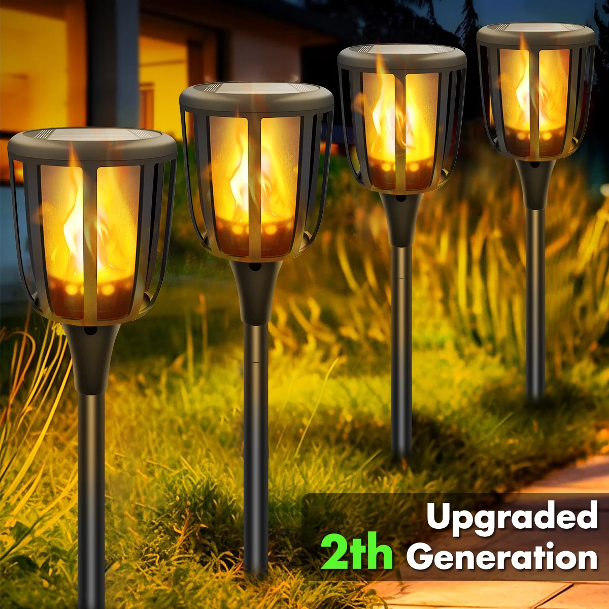Solar Flame Torch Lights Flickering Flame Solar Garden Lights Outdoor Waterproof Solar Pathway Lights for Yard Lawn Path
Solar Flame Torch Lights Flickering Flame Solar Garden Lights Outdoor Waterproof Solar Pathway Lights for Yard Lawn Path