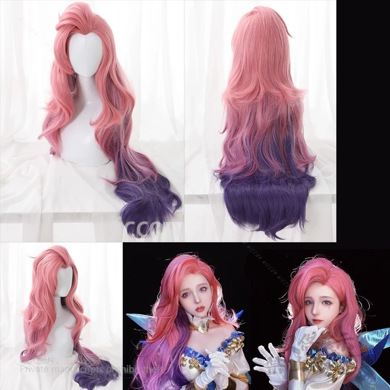 Anime Game KDA Seraphine Cosplay Costume Pink Purple Gradient Sexy High Temperature Material 100CM Wigs Women Party Halloween
Anime Game KDA Seraphine Cosplay Costume Pink Purple Gradient Sexy High Temperature Material 100CM Wigs Women Party Halloween