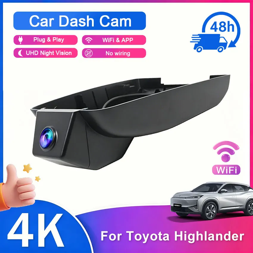 Dash Cam for Toyota Highlander 3th Gen 2018-2019 2160P FHD Front and Rear Camera APP Control Night Vision Car accessory
Dash Cam for Toyota Highlander 3th Gen 2018-2019 2160P FHD Front and Rear Camera APP Control Night Vision Car accessory