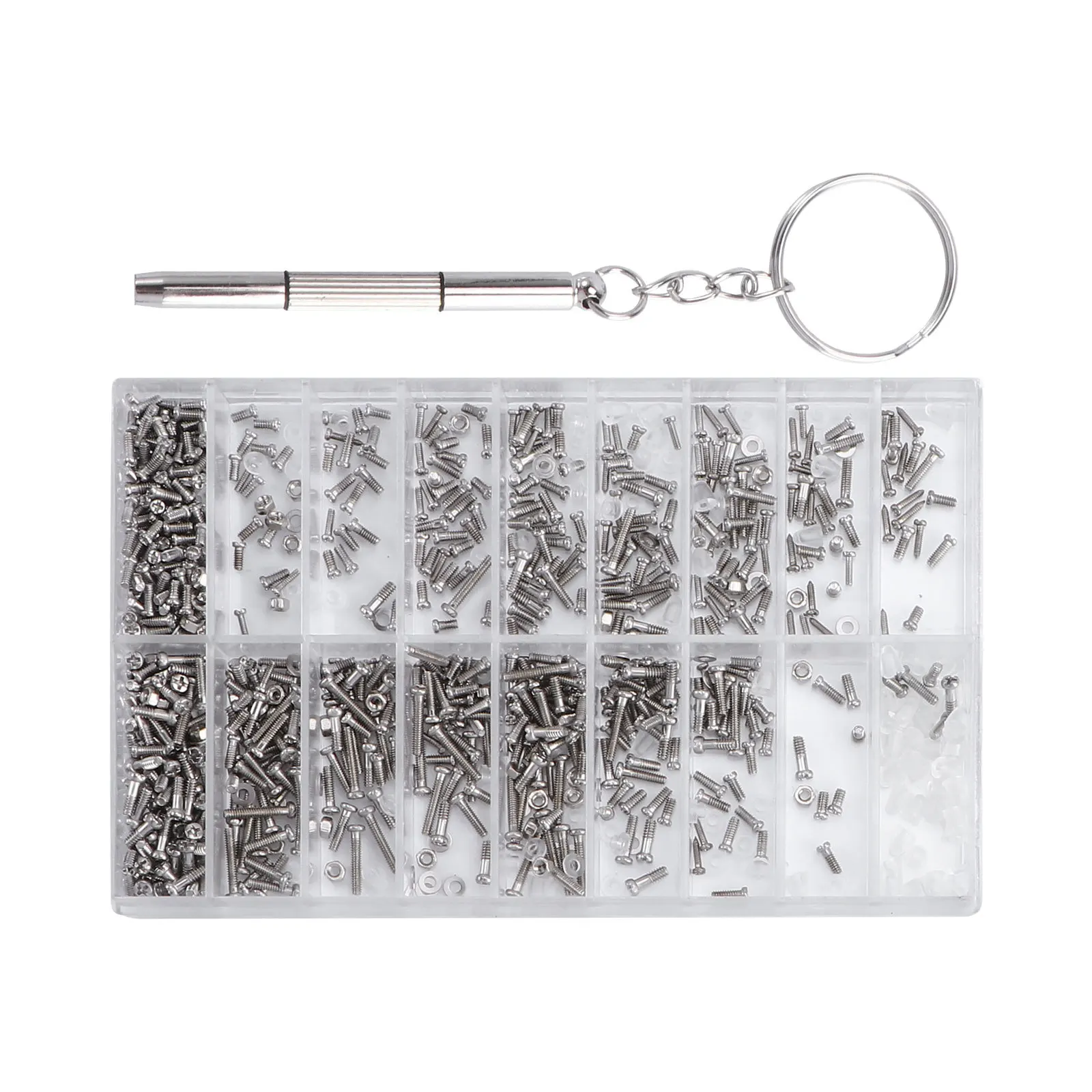 1000Pcs Spectacle Sunglasses Repair Screws Assortment Anti-Rust Durable Watch Glasses Tiny Screw Kit Portable Storage
1000Pcs Spectacle Sunglasses Repair Screws Assortment Anti-Rust Durable Watch Glasses Tiny Screw Kit Portable Storage
