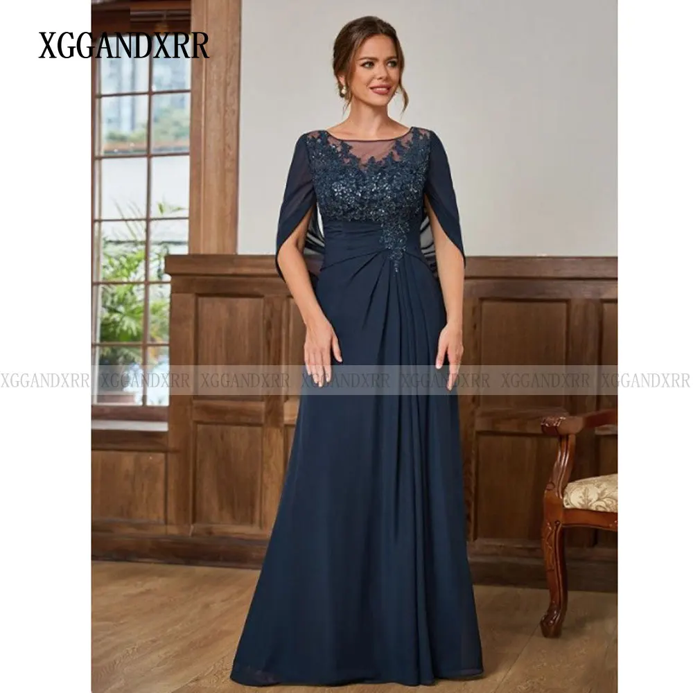 Elegant Blue Mother Of Bride Dress 2025 Chiffon Woman Long Evening Party Gown O Neck A Line Formal Wedding Party Floor Length
Elegant Blue Mother Of Bride Dress 2025 Chiffon Woman Long Evening Party Gown O Neck A Line Formal Wedding Party Floor Length