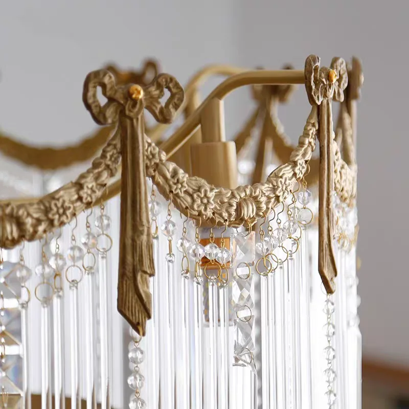 French Copper Tassel Pendant Lamp High-end Crystal Lustre Bow Romantic Decorative Lamp For Bedroom Living Room
French Copper Tassel Pendant Lamp High-end Crystal Lustre Bow Romantic Decorative Lamp For Bedroom Living Room
