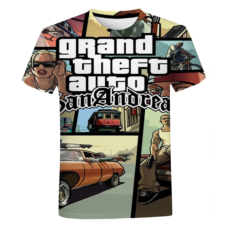 Summer New Men and Women 3D Printing GTA Game T-shirt Fashion Casual Harajuku Short-sleeved Oversized Street T-shirt
Summer New Men and Women 3D Printing GTA Game T-shirt Fashion Casual Harajuku Short-sleeved Oversized Street T-shirt