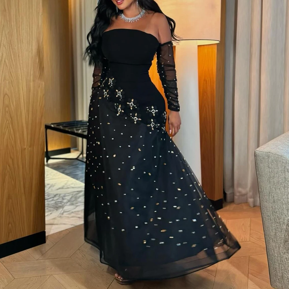 Customized Fashion A-Line Ankle Length Strapless Jersey Sleeveless Crystal Evening Dress Classic Photo Color vestidos para mujer
Customized Fashion A-Line Ankle Length Strapless Jersey Sleeveless Crystal Evening Dress Classic Photo Color vestidos para mujer