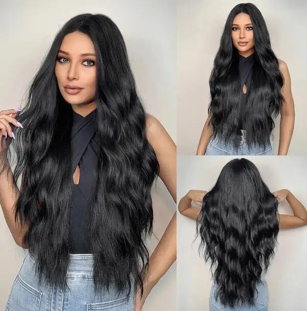 Black Wave Wigs for Women Long Natural Curly Wig Middle Part Synthetic Wig Heat Resistant Fake Hair Daily Party Use
Black Wave Wigs for Women Long Natural Curly Wig Middle Part Synthetic Wig Heat Resistant Fake Hair Daily Party Use
