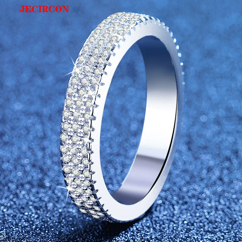JECIRCON GRA Certified 3-Row Full Moissanite Ring, S925 Sterling Silver Luxury Eternity Band for Women, Wedding/Party Jewelry
JECIRCON GRA Certified 3-Row Full Moissanite Ring, S925 Sterling Silver Luxury Eternity Band for Women, Wedding/Party Jewelry