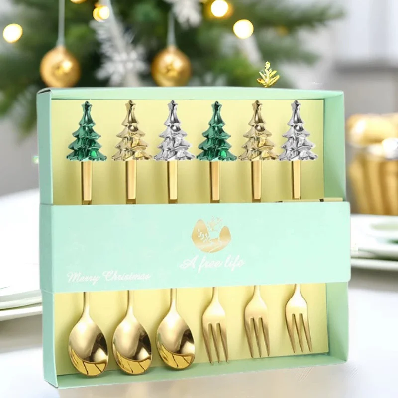 Christmas Gift Tableware Christmas Spoon Fork Set 6Pcs Dessert Spoon Fruit Fork Tree Spoon New Year Gift
Christmas Gift Tableware Christmas Spoon Fork Set 6Pcs Dessert Spoon Fruit Fork Tree Spoon New Year Gift
