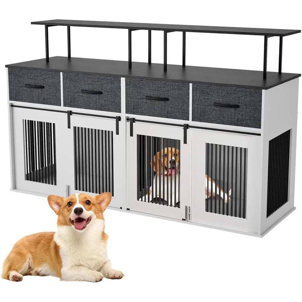 Деревянный двухдверный вольер для собак с перегородкой и местом для хранения, прочный, для собак малых и крупных пород
Деревянный двухдверный вольер для собак с перегородкой и местом для хранения, прочный, для собак малых и крупных пород