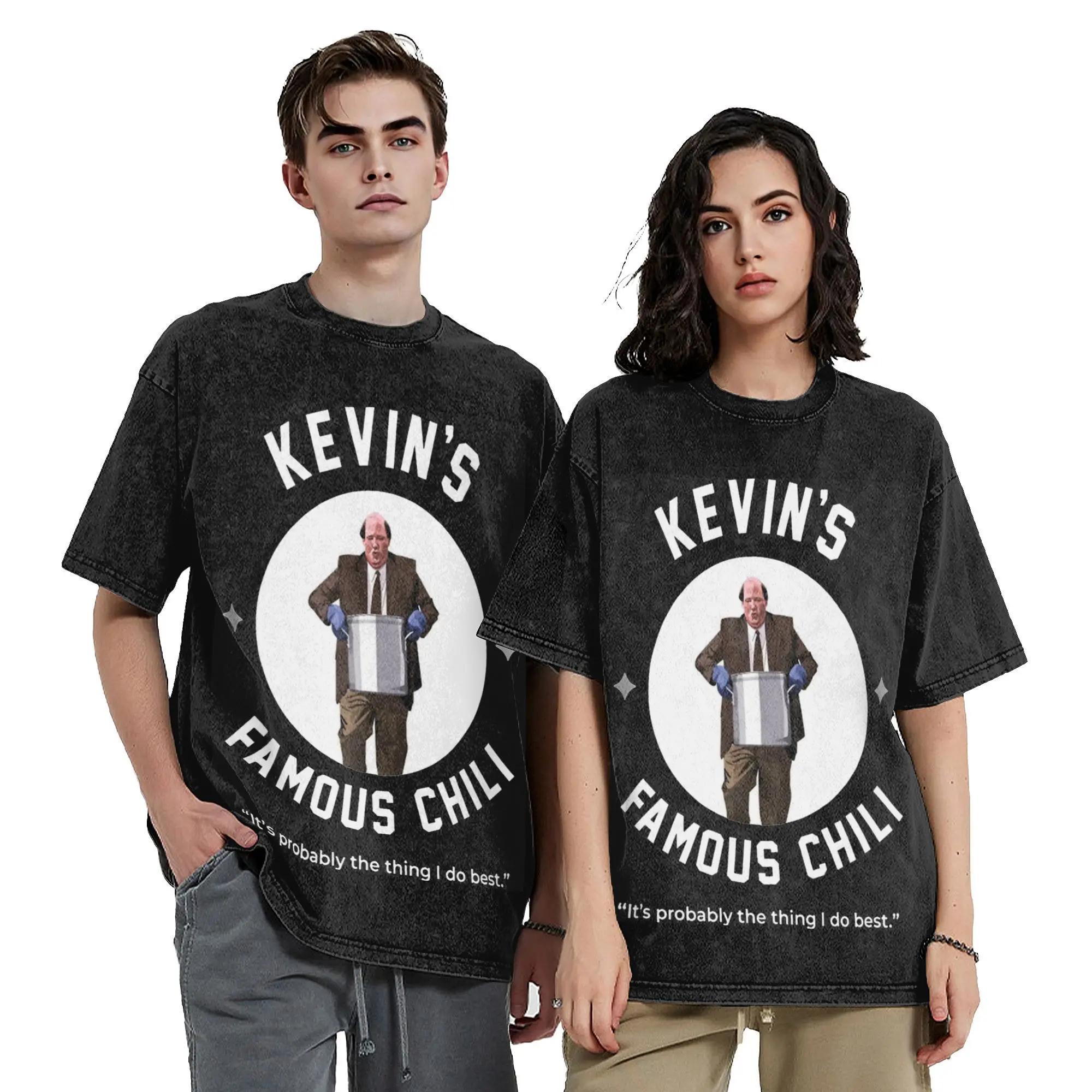 Футболки Kevins Famous Chili The Office TV Show, потертые футболки в стиле Харадзюку в стиле хип-хоп, винтажные футболки для мужчин и женщин, уличная одежда, футболки с принтом
Футболки Kevins Famous Chili The Office TV Show, потертые футболки в стиле Харадзюку в стиле хип-хоп, винтажные футболки для мужчин и женщин, уличная одежда, футболки с принтом