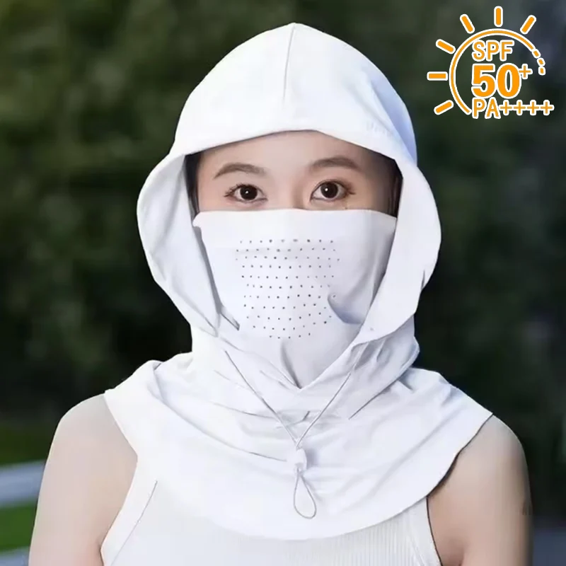Women's Summer Sun Protection Face Mask Hat 2-in-1 Ice Silk Breathable Full Face Neck Gaiter for Driving Cycling Outdoor Sports
Women's Summer Sun Protection Face Mask Hat 2-in-1 Ice Silk Breathable Full Face Neck Gaiter for Driving Cycling Outdoor Sports