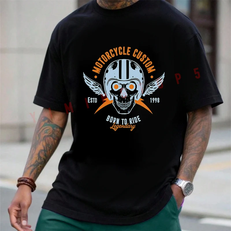 Retro Skull Motorcycle Custom Design T-shirt Men's Summer Cotton Casual Short-sleeved O-neck Top Tees
Retro Skull Motorcycle Custom Design T-shirt Men's Summer Cotton Casual Short-sleeved O-neck Top Tees