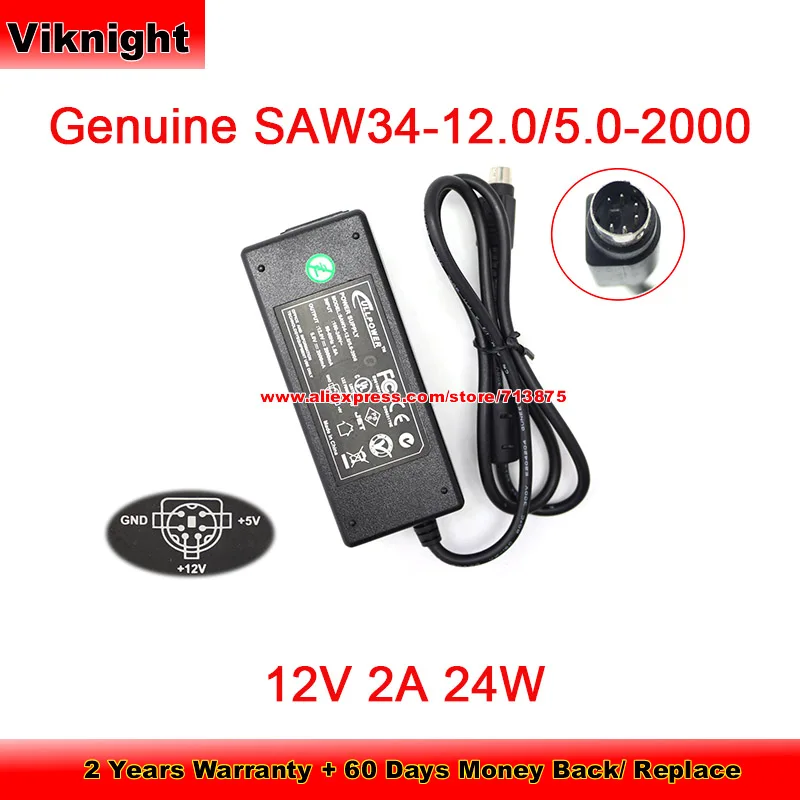 Genuine SAW34-12.0/5.0-2000 AC Adapter 12V 2A, 5V 2A for Ullpower Dual Output PSU with Special 6 Pins SAW34120502000
Genuine SAW34-12.0/5.0-2000 AC Adapter 12V 2A, 5V 2A for Ullpower Dual Output PSU with Special 6 Pins SAW34120502000