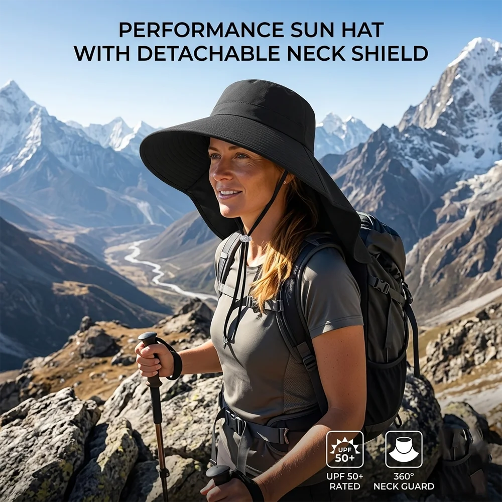 Wide Brim Sun Hat Women Anti-UV Protection Outdoor Hiking Fisherman Cap Fold Summer Beach Hat Neck Protection Sun Visors
Wide Brim Sun Hat Women Anti-UV Protection Outdoor Hiking Fisherman Cap Fold Summer Beach Hat Neck Protection Sun Visors